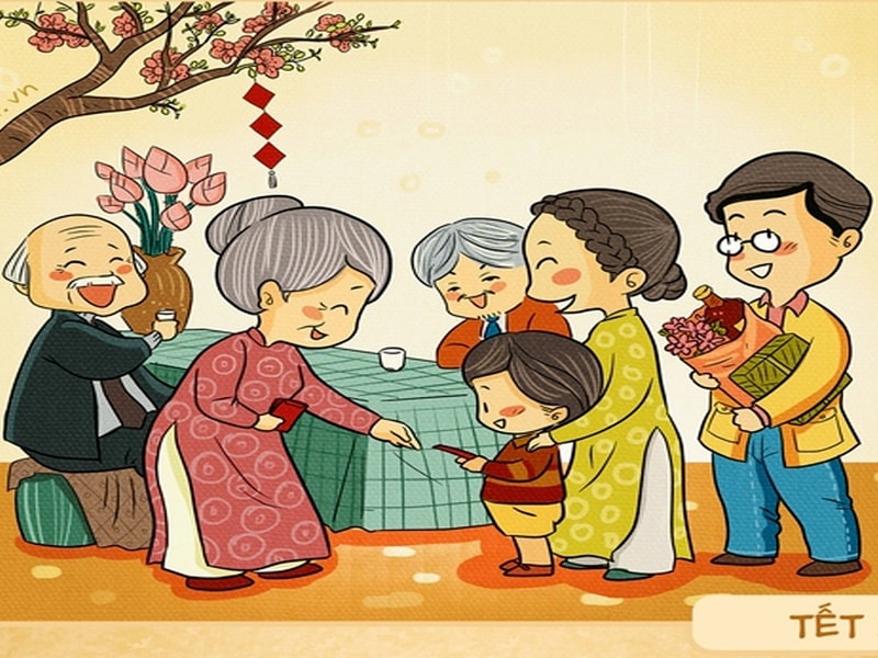 Vẽ tranh chủ đề chúc Tết - Tranh ngày Tết