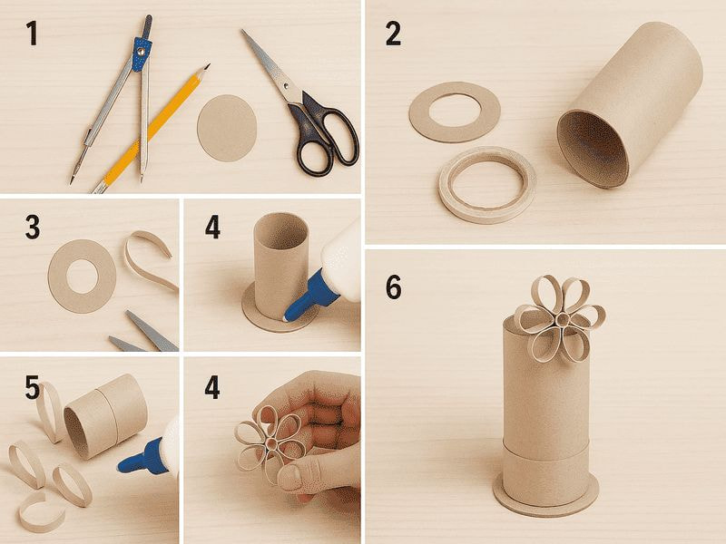 Gấp hộp giấy đựng bút