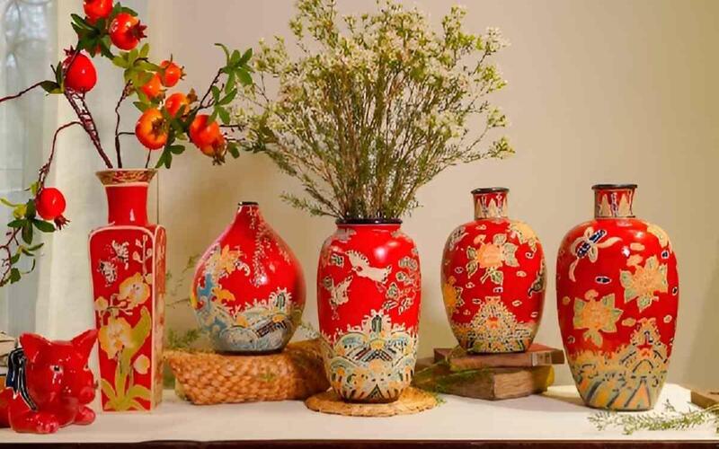 Sử dụng màu đỏ làm chủ đạo cho tổng thể không gian