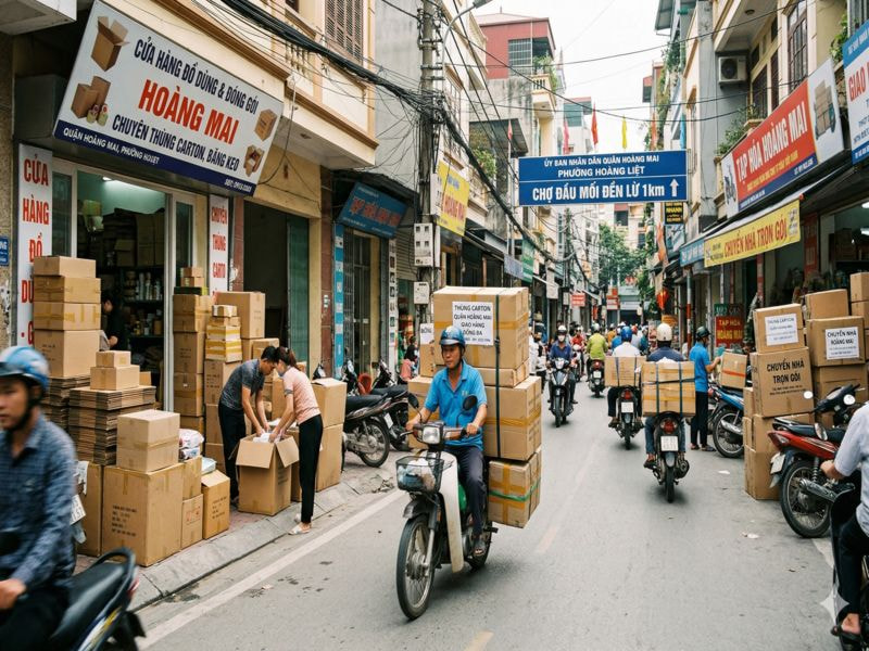 Nhu cầu sử dụng thùng carton tại Quận Hoàng Mai