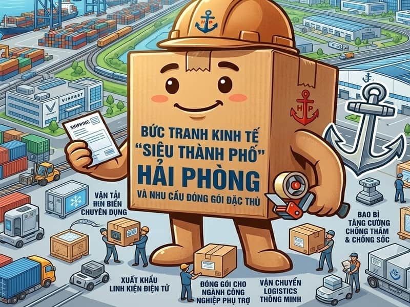 Đơn vị cung cấp thùng carton tại Hải Phòng đáng tin cậy 8 Bức tranh kinh tế "Siêu thành phố" Hải Phòng và nhu cầu đóng gói đặc thù