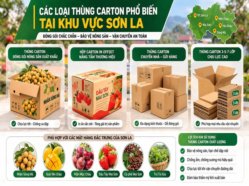 Nhu cầu thùng carton tại Sơn La và thách thức vận chuyển