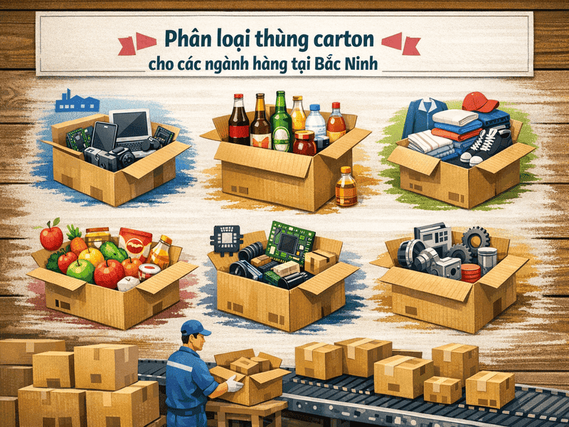 Phân loại thùng carton cho các ngành hàng tại Bắc Ninh
