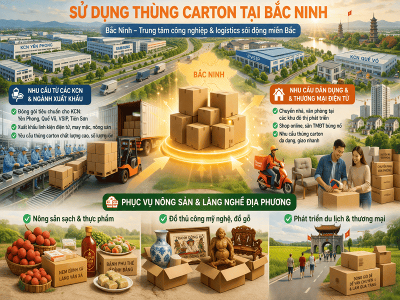 Xưởng Hộp carton đóng hàng cung ứng thùng carton uy tín