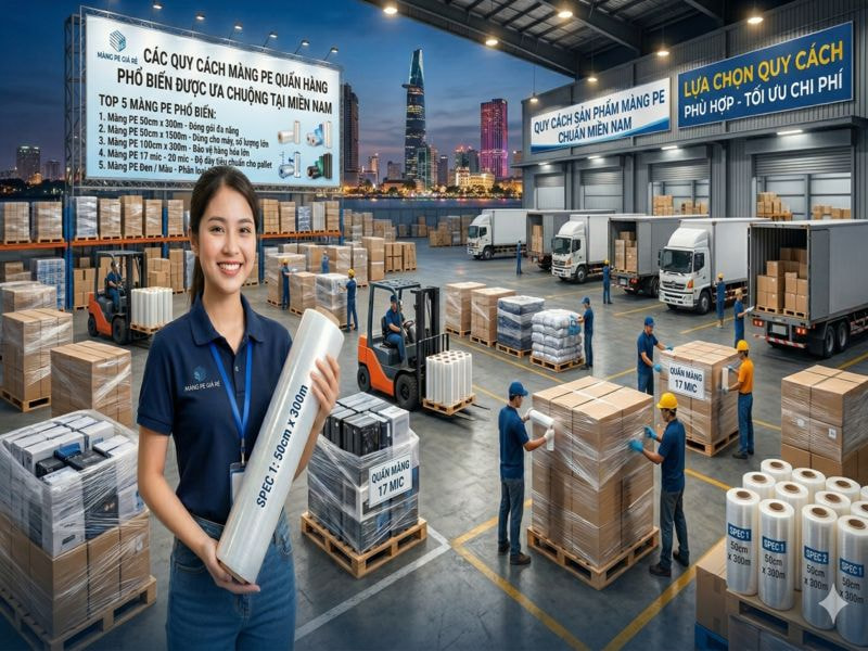 Các quy cách màng PE quấn hàng phổ biến được ưa chuộng tại miền Nam