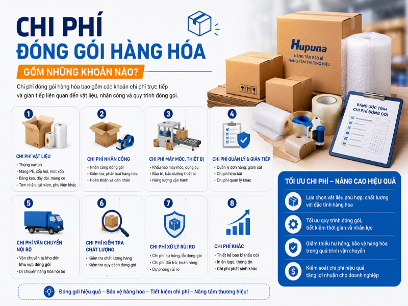 Chi phí đóng gói hàng hóa gồm những khoản nào?