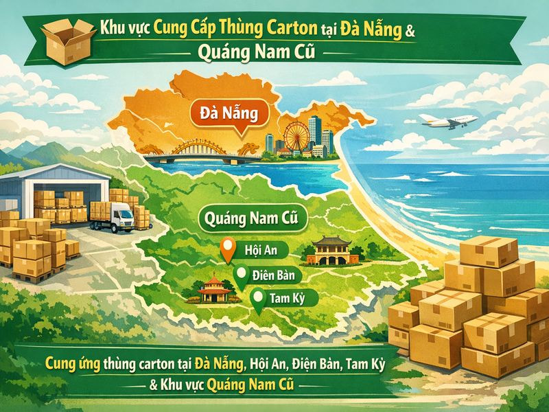 Địa chỉ mua thùng carton Đà Nẵng chất lượng, giá rẻ 9 Khu vực cung cấp thùng carton tại Đà Nẵng
