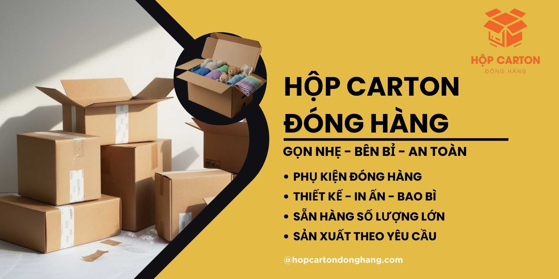 Banner hộp carton đóng hàng2