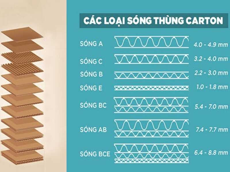 Các loại sóng giấy carton phổ biến
