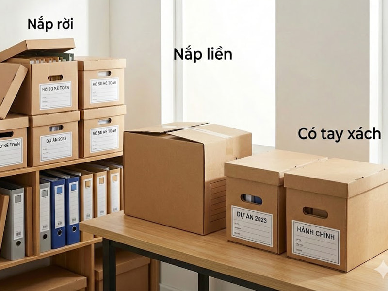 Hộp carton đóng hàng chuyên cung cấp thùng đựng hồ sơ giá tốt