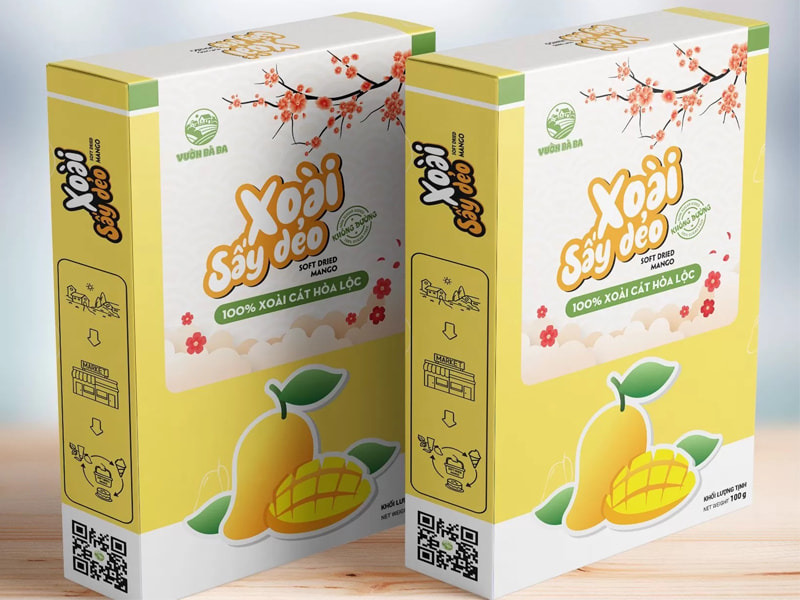 Hộp giấy mềm đựng trái cây sấy