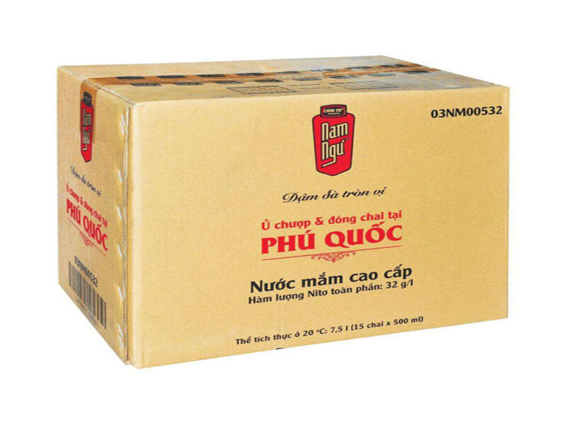 Thùng carton đóng gói, vận chuyển nước mắm