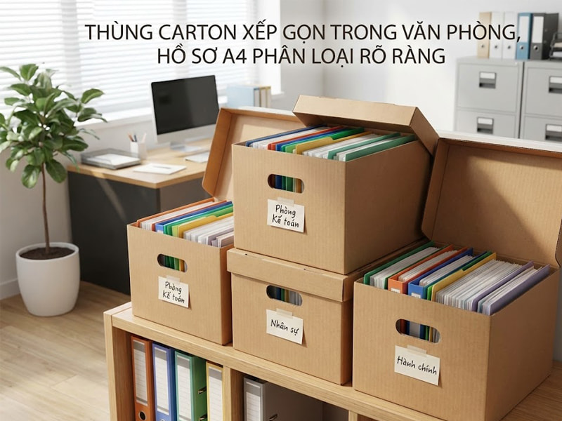 Ứng dụng thực tế của thùng carton đựng hồ sơ