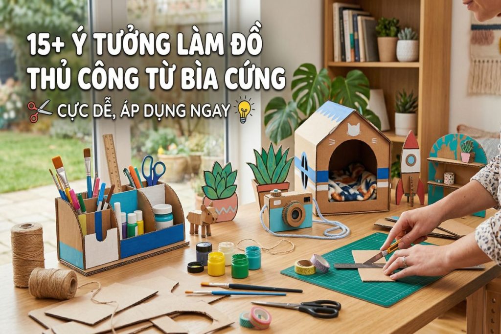 15+ Ý tưởng làm đồ thủ công từ bìa cứng cực dễ, áp dụng ngay