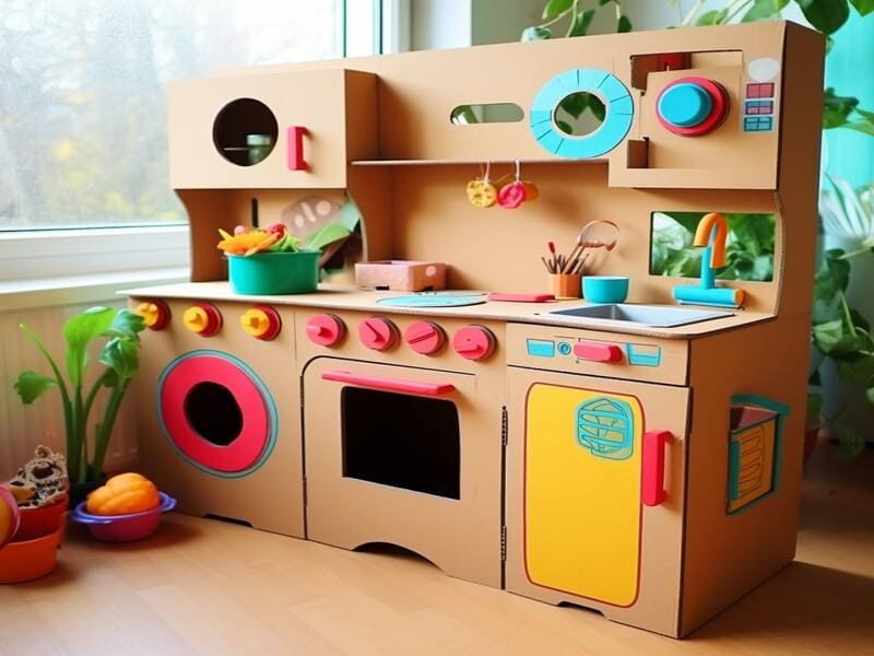Chế tạo bếp nấu ăn đồ chơi cho bé gái