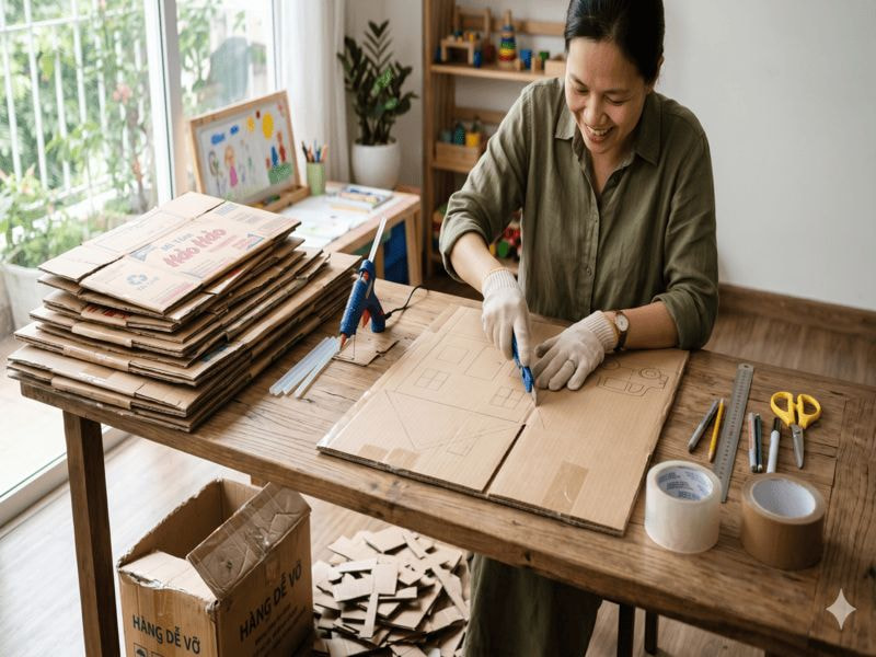 Chuẩn bị và xử lý nguyên vật liệu làm đồ chơi