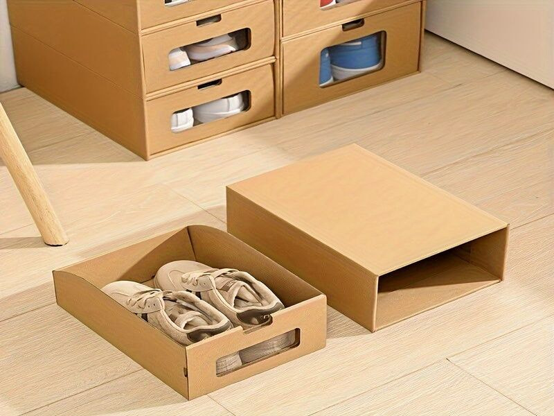 Cách tái chế hộp carton thành hộp đựng giày đơn giản 10 Hộp đựng giày dạng kéo (Pull-out box)