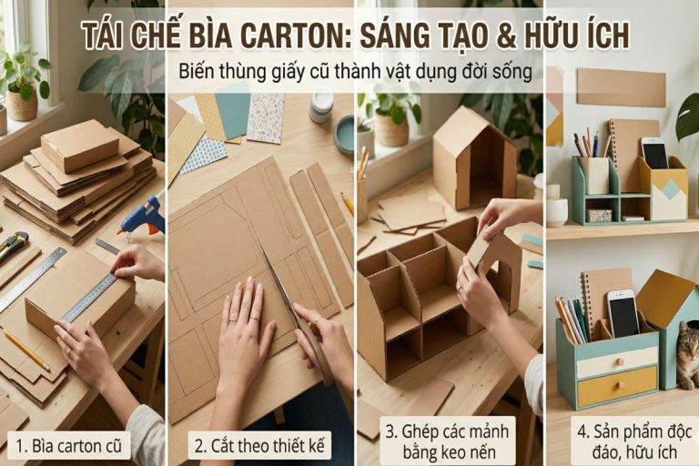 15+ Cách tái chế bìa carton cực sáng tạo, đơn giản tại