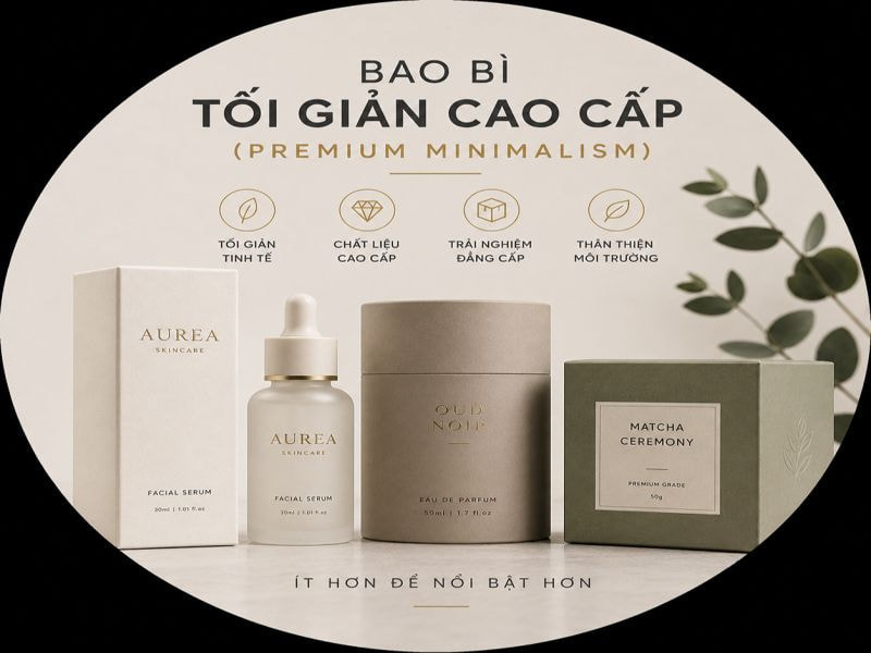 Những ý tưởng thiết kế bao bì sáng tạo đáng tham khảo 11 Bao bì tối giản cao cấp (Premium Minimalism)