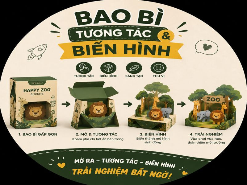 Những ý tưởng thiết kế bao bì sáng tạo đáng tham khảo 9 Bao bì tương tác và biến hình