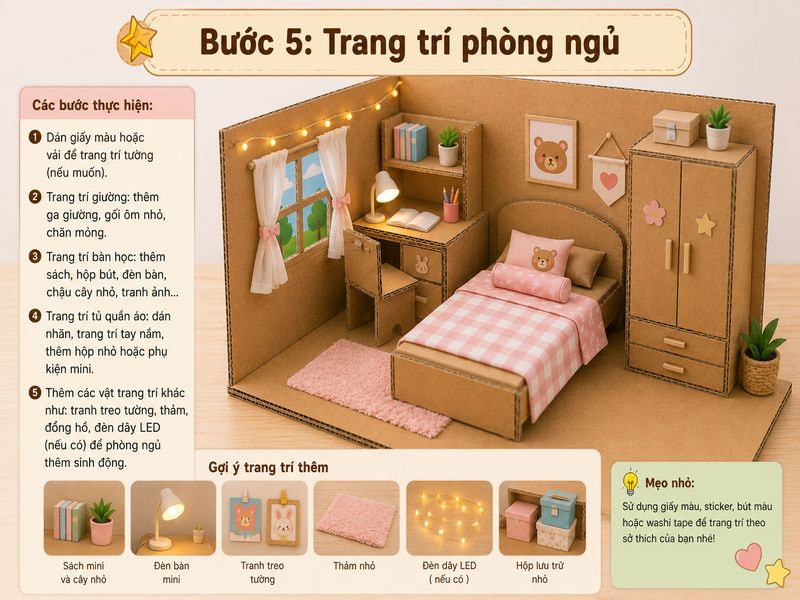 Bước 5: Trang trí phòng ngủ