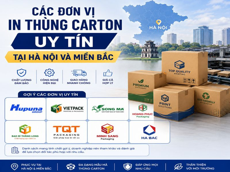 Top đơn vị in thùng carton uy tín, chuyên nghiệp tại Việt Nam 9 Các đơn vị in thùng carton uy tín tại Hà Nội và miền Bắc
