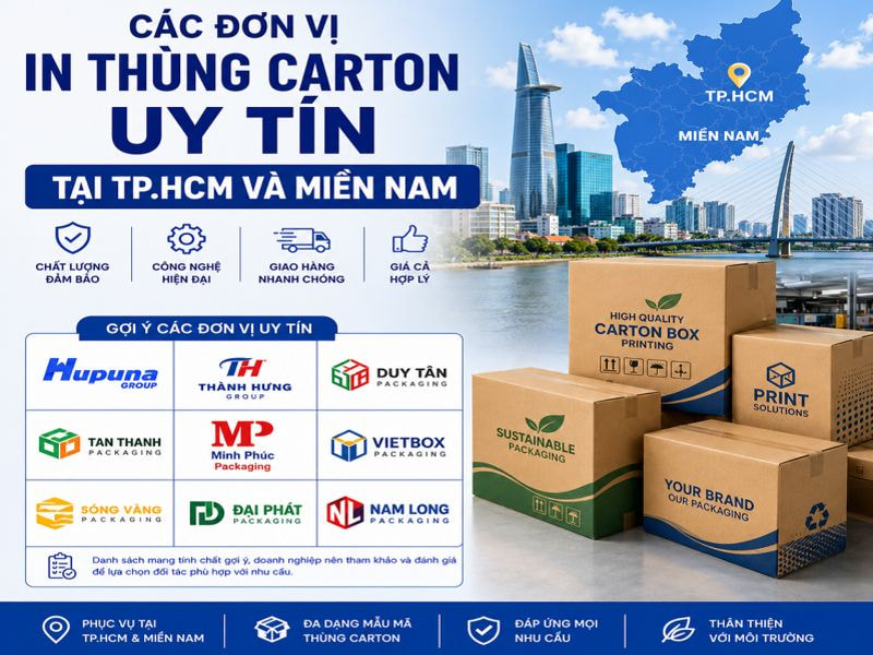 Top đơn vị in thùng carton uy tín, chuyên nghiệp tại Việt Nam 10 Các đơn vị in thùng carton uy tín tại TP.HCM và miền Nam