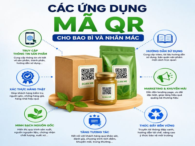 Ứng dụng mã QR cho bao bì và nhãn mác 9 Các ứng dụng mã QR cho bao bì và nhãn mác