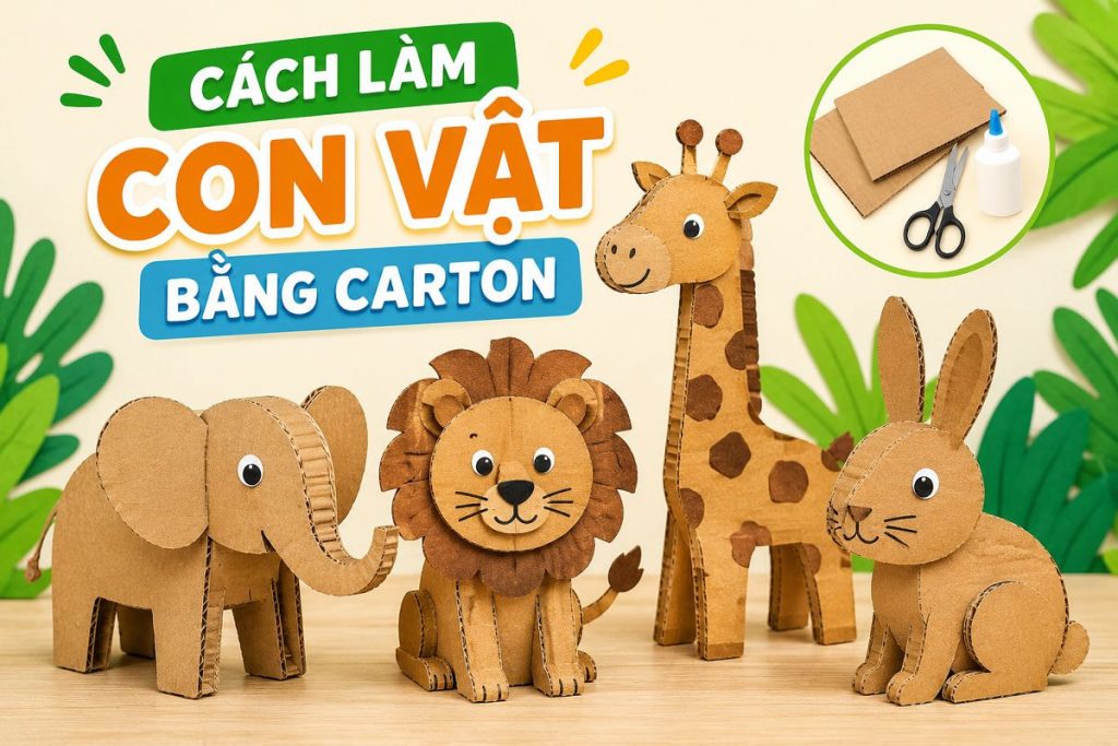 Cách làm con vật bằng carton