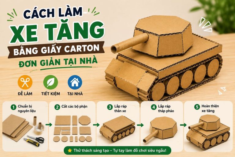 Cách làm xe tăng bằng giấy