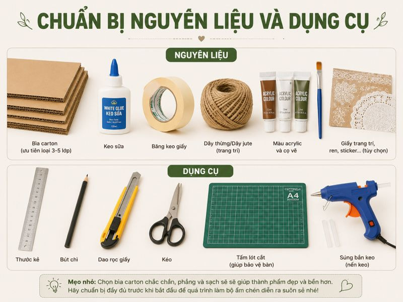 Chuẩn bị nguyên liệu và dụng cụ