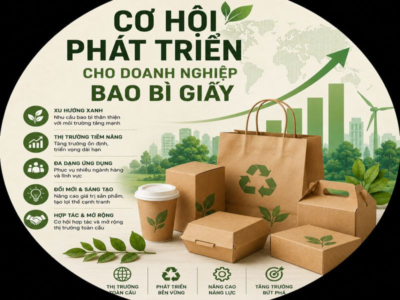 Đánh giá thị trường bao bì giấy năm 2026: Xu hướng, cơ hội và thách thức 9 Cơ hội phát triển cho doanh nghiệp bao bì giấy