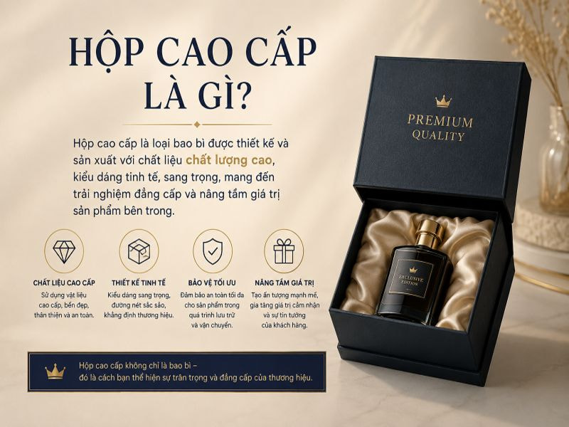 Các mẫu hộp cao cấp phổ biến hiện nay sang trọng, đẹp mắt 8 Hộp cao cấp là gì?