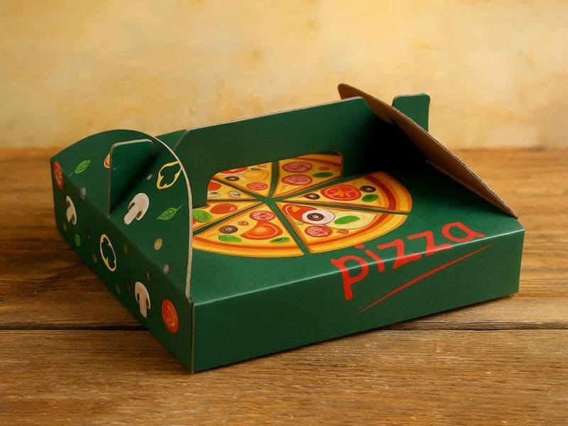 Các mẫu hộp đựng pizza phổ biến hiện nay 11 Hộp pizza có quai xách