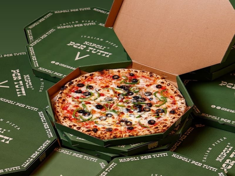 Các mẫu hộp đựng pizza phổ biến hiện nay 12 Hộp pizza lục giác