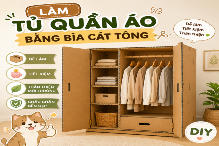 Hướng dẫn làm tủ quần áo bằng bìa cát tông chắc chắn tại nhà