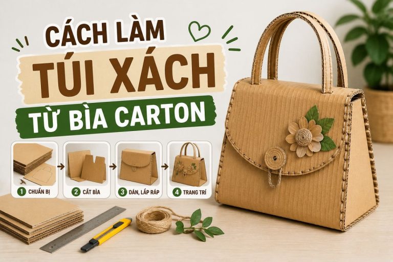Làm túi xách từ bìa carton