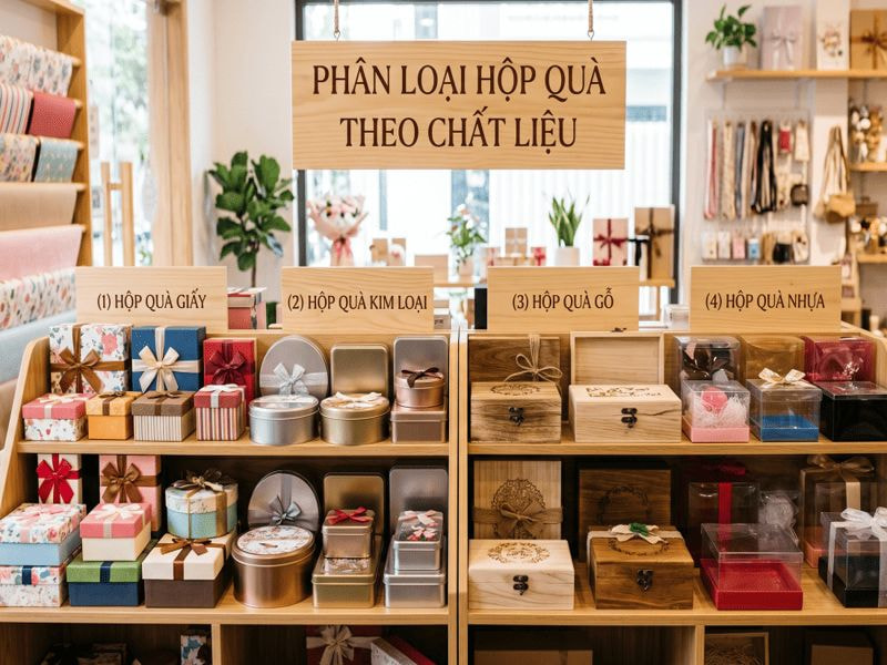Hộp đựng quà tặng 21 Phân loại hộp quà theo chất liệu hộp quà