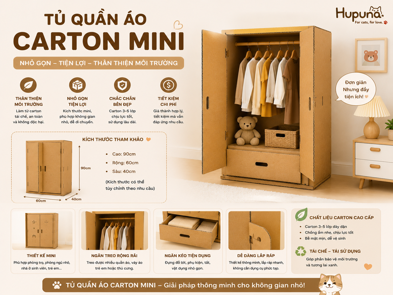 Hướng dẫn làm tủ quần áo bằng bìa cát tông chắc chắn tại nhà 11 Tủ quần áo carton mini