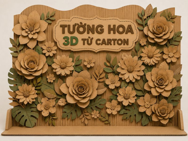 DIY làm Backdrop từ carton đơn giản và sáng tạo 11 Tường hoa 3D từ carton