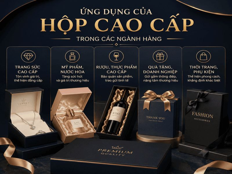 Các mẫu hộp cao cấp phổ biến hiện nay sang trọng, đẹp mắt 13 Ứng dụng của hộp cao cấp trong các ngành hàng