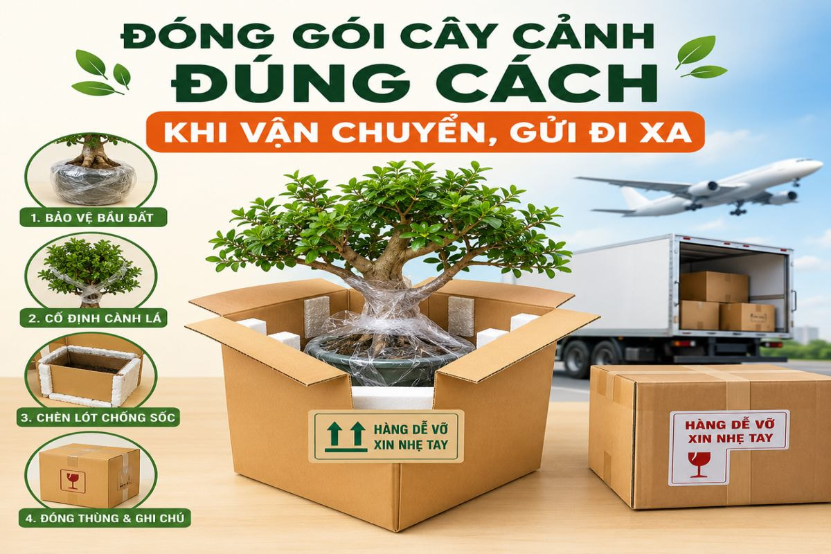 Đóng gói cây cảnh đúng cách khi vận chuyển, gửi đi xa