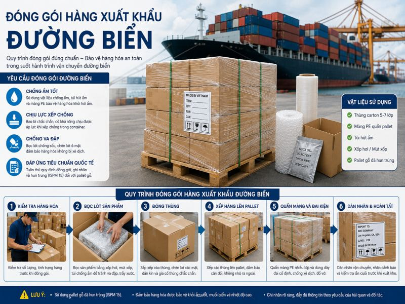 Đóng gói hàng xuất khẩu đường biển