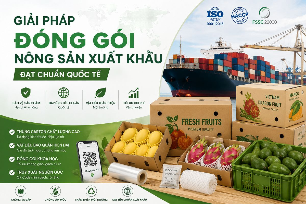 Giải pháp đóng gói nông sản xuất khẩu đạt chuẩn quốc tế