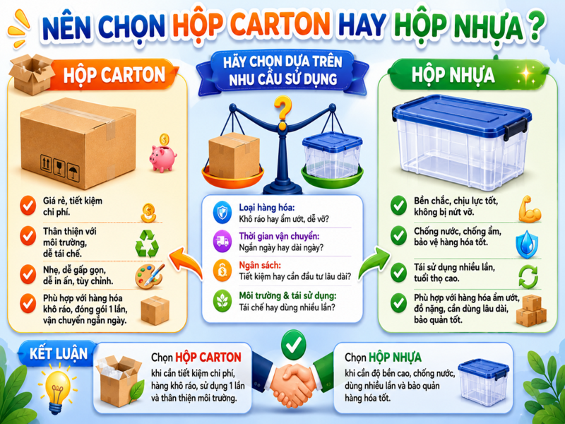 Hộp carton và hộp nhựa: So sánh ưu, nhược điểm chi tiết 12 Nên chọn hộp carton hay hộp nhựa?
