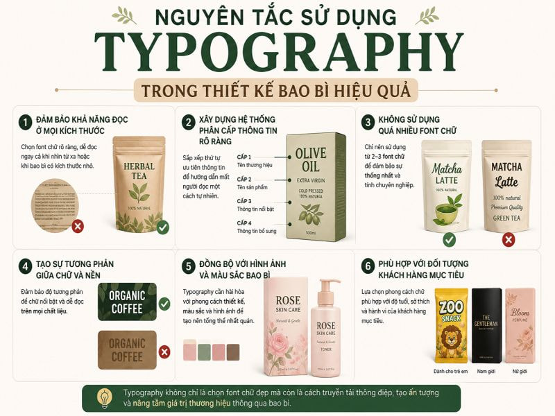 Nguyên tắc sử dụng Typography trong thiết kế bao bì hiệu quả