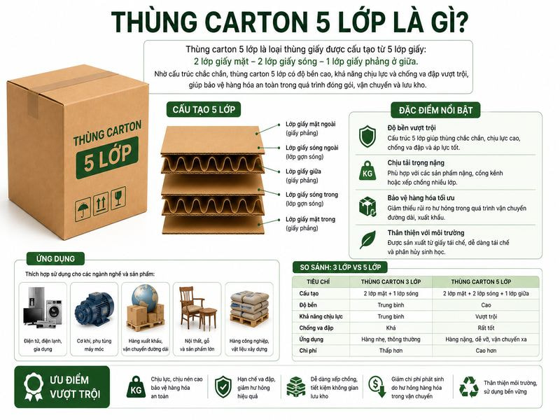 Thùng carton 5 lớp là gì?
