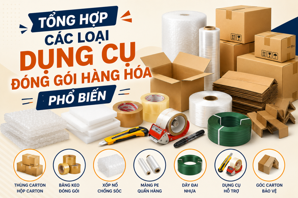 Tổng hợp các loại dụng cụ đóng gói hàng hóa phổ biến 1 Tổng hợp các loại dụng cụ đóng gói hàng hóa phổ biến