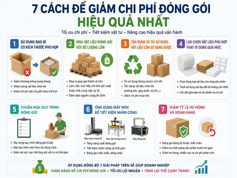 7 cách để giảm chi phí đóng gói hiệu quả nhất