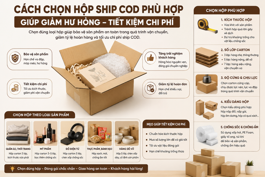 Cách chọn hộp ship cod phù hợp giúp giảm hư hỏng 1 Cách chọn hộp ship cod phù hợp giúp giảm hư hỏng